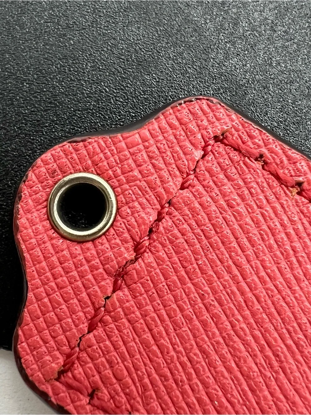 COACH Coral Pink Crossgrain Leather Replacement Hangtag Bag Charm
